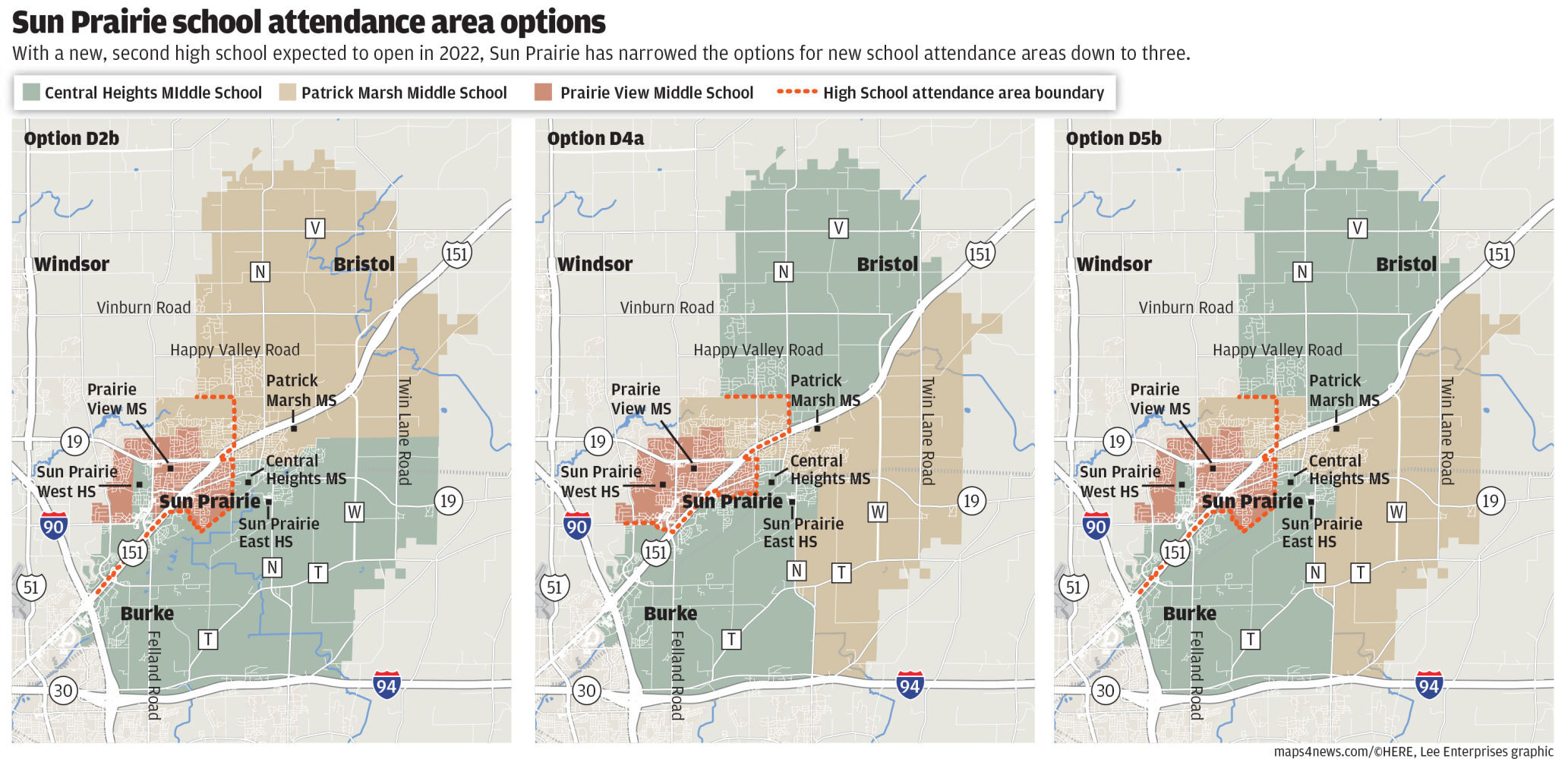 Sun Prairie school boundary maps
